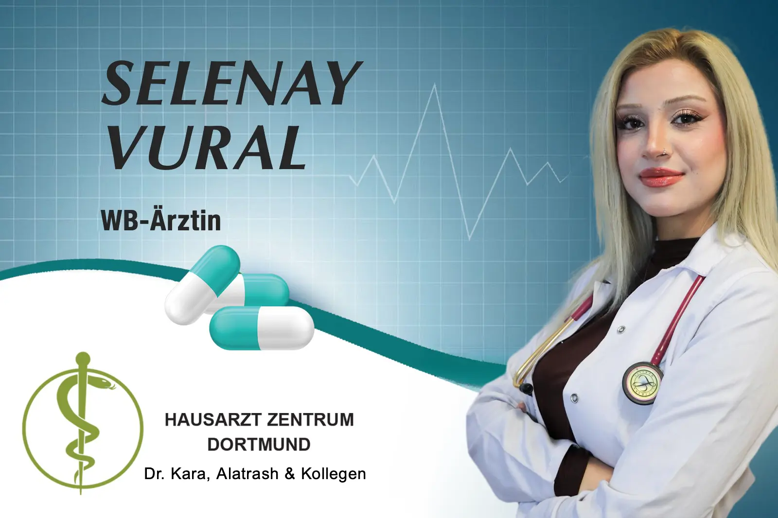 Porträtbild von Frau Selenay Vural - WB-Ärztin für Allgemeinmedizin Porträtbild von Frau Selenay Vural - WB-Ärztin für Allgemeinmedizin